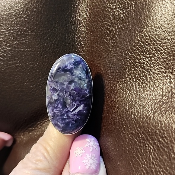 Sterling silver and Charorite ring - Picture 3 of 4